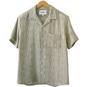 Corridor Rainbow Weave Army Green Cotton Short Sleeve Shirt Mens L